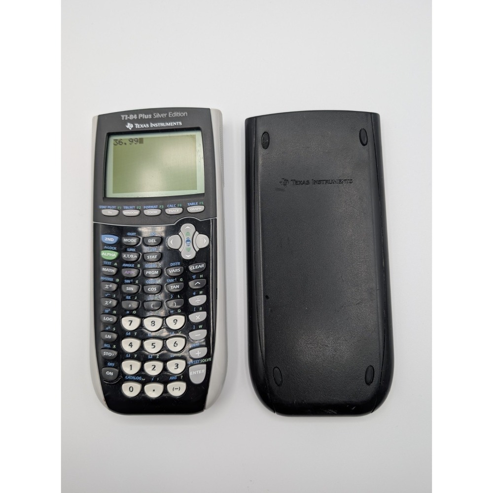 Texas Instruments TI-84 Plus Silver Edition Black Graphing Calculator W/Guide